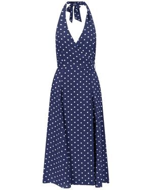P.A.R.O.S.H. Polka Dot Maxi Dress - Blue