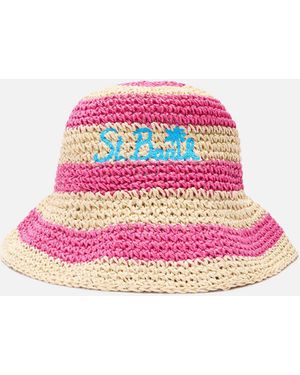 MC2 Saint Barth Polly Bucket-Style Straw-Effect Hat __Single__ - Pink