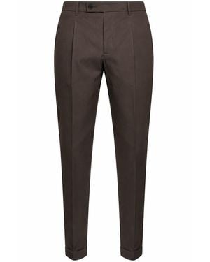 D 40 Stretch Cotton Blend Slim Carrot Pants - Gray
