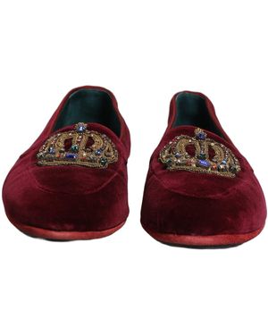 Dolce & Gabbana Fruit Print Velvet Loafers Shoes Leather for  display picture 2