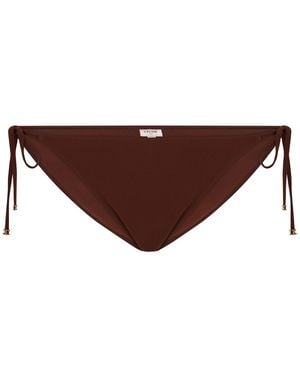 Celine Triomphe Tie Side Bikini Hipster - Brown