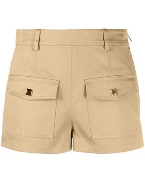 Valentino Stretch-Cotton Low-Rise Shorts - White