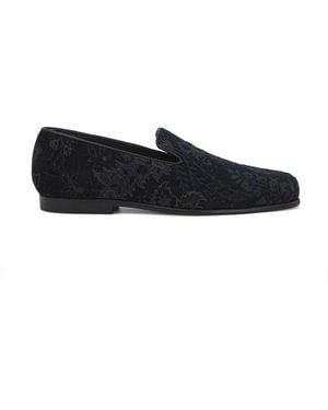 Etro Leather Slip-On Loafers - Black