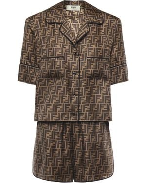 Fendi Silk Pyjamas - Brown