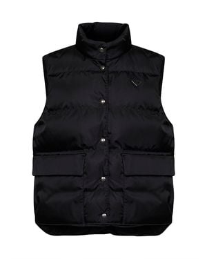 Prada Padded Vest Re-Nylon Recycled Polyamide Puffer Jackets - Black