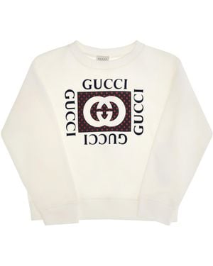 Gucci Cotton Printed Sweatshirt For Boy Sweatshirts - White