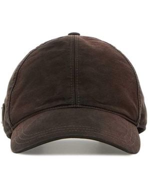 Prada Cotton Baseball Cap - Brown