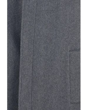 Lardini Wool Hooded Coat Fleece - Gray