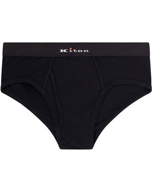 Kiton Stretch Cotton Slip - Black