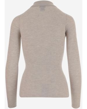 Sa Su Phi Polo Shirt Cashmere-Silk Tops - Grey