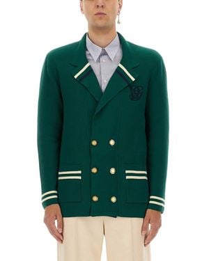 Valentino Cotton And Wool Jacket - Green