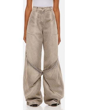 The Attico Oversize Denim Trousers - Natural