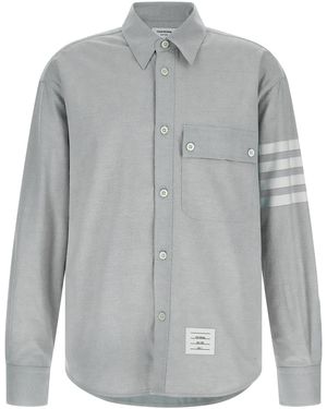 Thom Browne '4Bar' Flannel Shirt - Grey