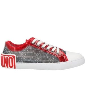 Moschino Low Top Trainers With Logo Pattern - Red