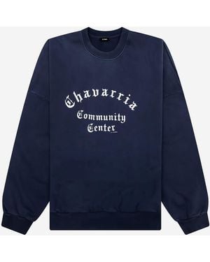 Willy Chavarria Sweatshirt, Cotton — Sweatshirts - Blue