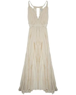 120% Lino Dress Linen Blend Viscose - White