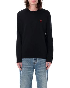 Ami Paris Ami Paris Long-Sleeve Ami De Coeur T-Shirt - Black