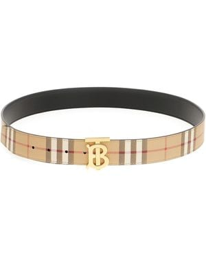 Burberry Embroidered Fabric Reversible Belt - Multicolour