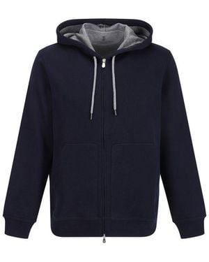 Brunello Cucinelli Blue Cotton Sweatshirt