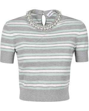 Self-Portrait Knitted Top - Gray