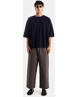 Casey Casey Cotton-Wool Knit Oversized T-Shirt T-Shirts And Polos - Blue