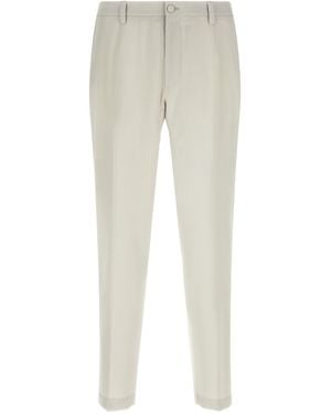 Dolce & Gabbana Dolce & Gabbana Wool Poplin Trousers - Natural
