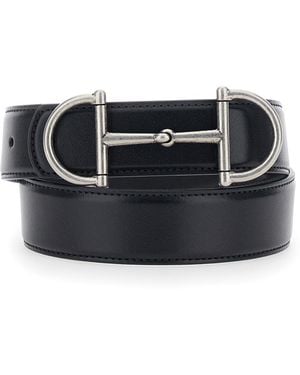 Gucci Belt With Horsebit, Leather Calf - Black