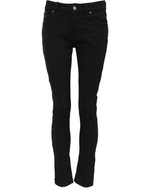 Dolce & Gabbana Cotton Logo Skinny Mid Waist Denim Jeans Elastane Clothing - Black