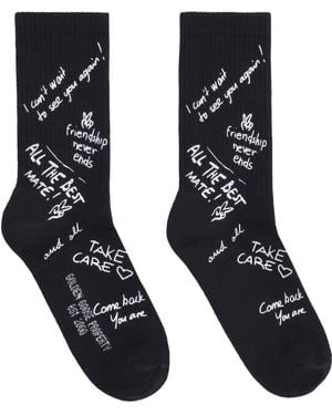 Golden Goose Slogan Printed Socks - Black