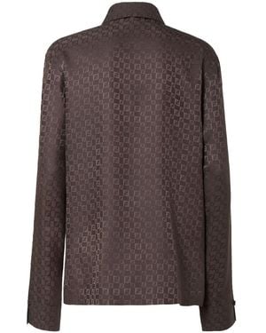 Fendi Fendi Ff Jacquard Silk Shirt - Brown