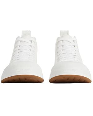 Bottega Veneta Vulcan Canvas High-Top Trainers Shoes - White