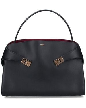 Ferragamo Hug Soft Large Shoulder Bag - Black