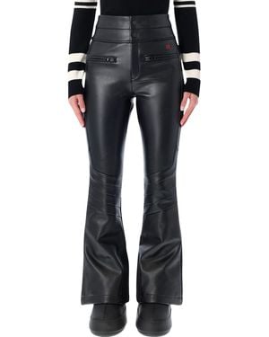 Perfect Moment Faux Leather Flared Ski Pants - Black