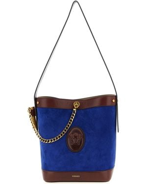 Versace Calfskin Shoulder Bag - Blue