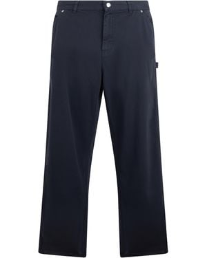 Moncler Pants Gabardine Cotton-Blend Chinos - Blue