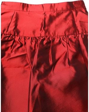 Dolce & Gabbana Red Silk Satin Bubble High Waist Mini Skirt