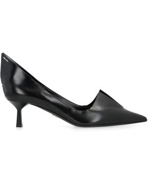 Prada Brushed Calf Leather Pointed Pumps Calfskin - Black