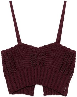 forte_forte Bralette Cable Cotone 98 Co Ea Top - Purple