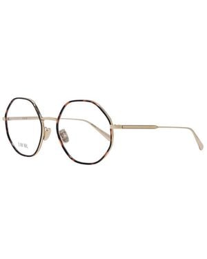 Dior Eyeglasses Round Full Rim, -Havana Frame And Clear Demo Lenses Lens Gemor2Ua000 Sunglasses - Metallic