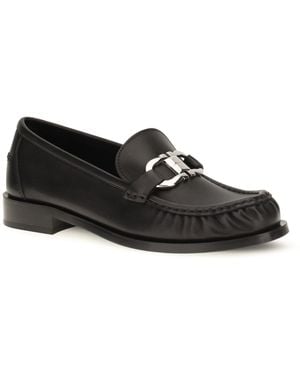 Ferragamo Leather Loafers Calf - Black