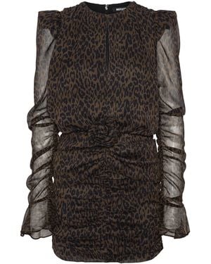 ROTATE BIRGER CHRISTENSEN Rotate Animal Print Mini Dress - Black