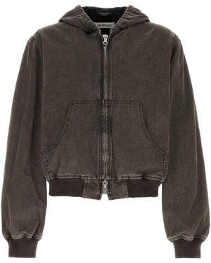 Our Legacy Charcoal Denim Bomber Jacket - Black