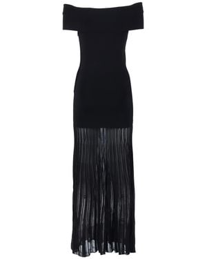 Michael Kors Fold Over Sheer Maxi Drs Recycled Viscose Nylon Dress - Black