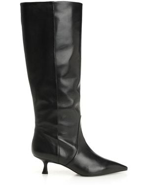 Stuart Weitzman Naomi 50 Leather Boot - Black