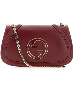 Gucci Burgundy Leather Small Blondie Shoulder Bag - Purple
