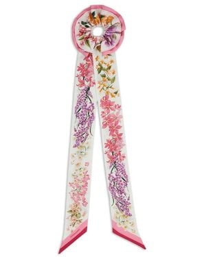 Ferragamo Silk Scrunchie With Ribbon Hair Accessories - Pink