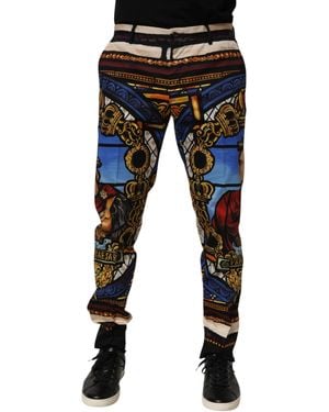 Dolce & Gabbana Julias Ceasar Print Tapered Trousers Co+03 - Black