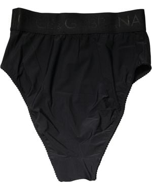 Dolce & Gabbana Black Logo Waistband High Brief Underwear