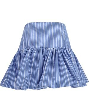 Ganni Skirt Mini Balloon Striped - Blue