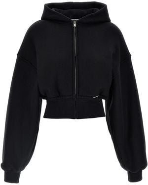 T By Alexander Wang Cropped Hoodie - Black